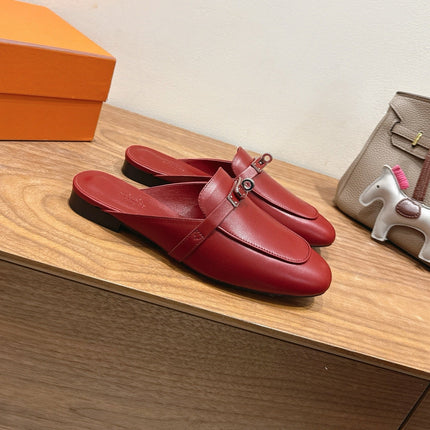 HM 26S KELLY MULE IN DARK RED CALFSKIN SILVER HARDWARE