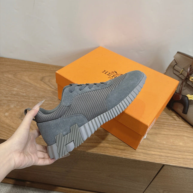 HM 26S BOUNCE SNEAKERS IN DARK GREY SUEDE AND FABRIC