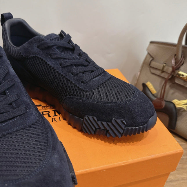HM 26S BOUNCE SNEAKERS IN BLACK SUEDE AND FABRIC