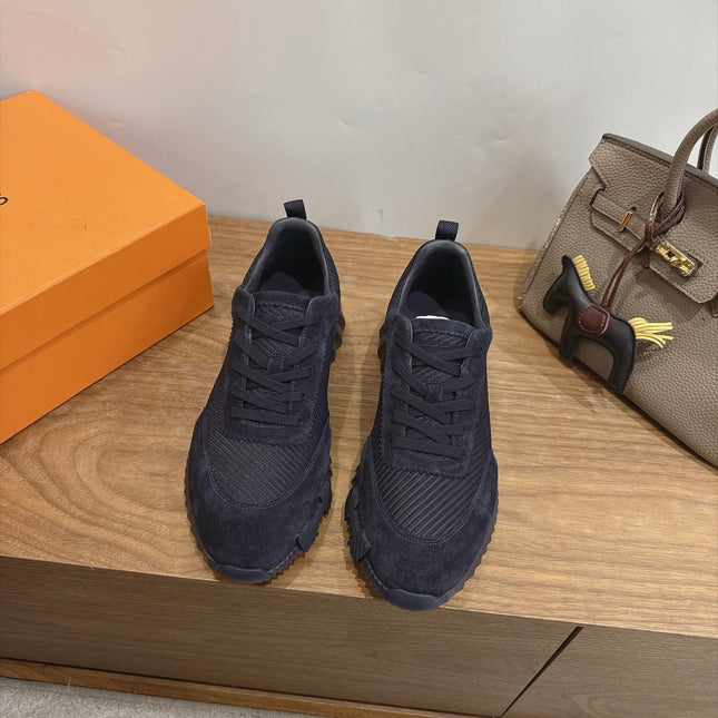 HM 26S BOUNCE SNEAKERS IN BLACK SUEDE AND FABRIC