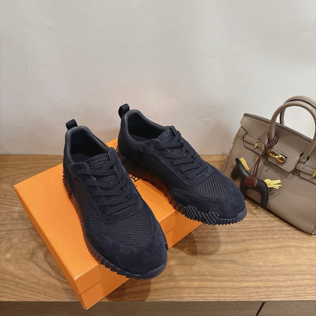 HM 26S BOUNCE SNEAKERS IN BLACK SUEDE AND FABRIC