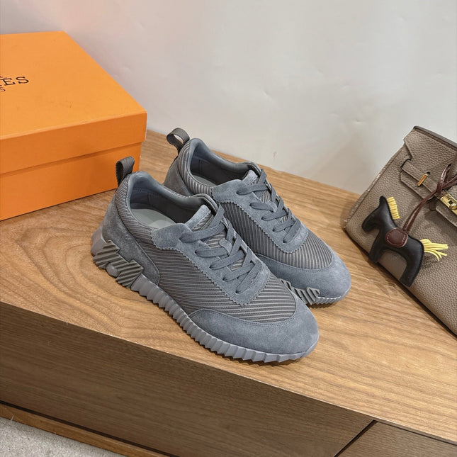 HM 26S BOUNCE SNEAKERS IN DARK GREY SUEDE AND FABRIC