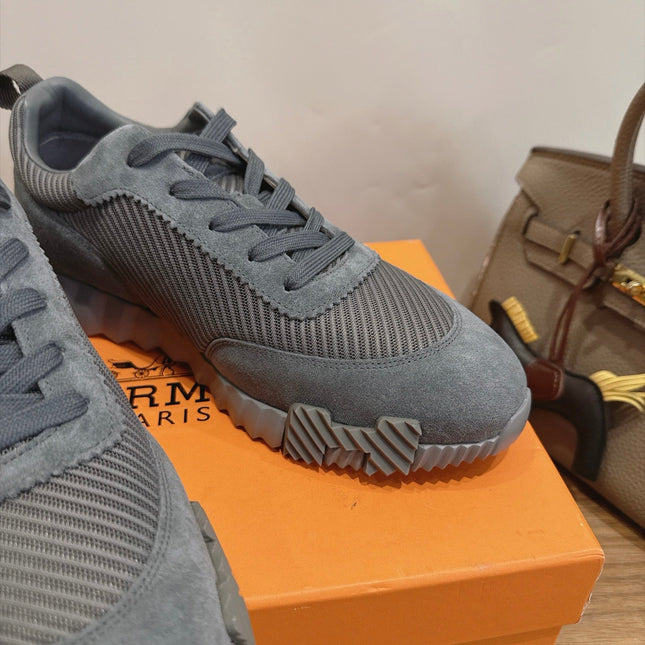 HM 26S BOUNCE SNEAKERS IN DARK GREY SUEDE AND FABRIC