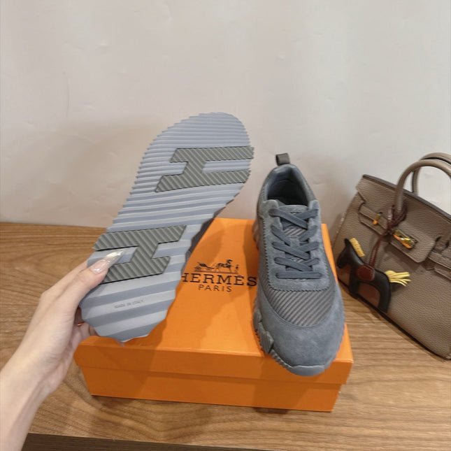 HM 26S BOUNCE SNEAKERS IN DARK GREY SUEDE AND FABRIC