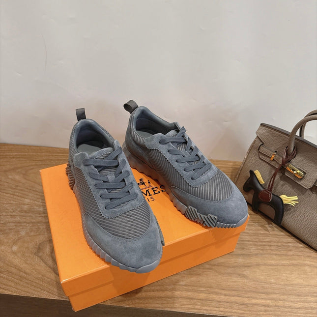 HM 26S BOUNCE SNEAKERS IN DARK GREY SUEDE AND FABRIC