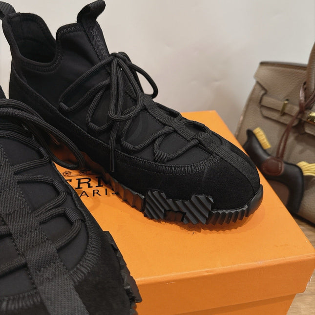 HM 26S BICOASTAL SNEAKERS IN BLACK SUEDE AND FABRIC