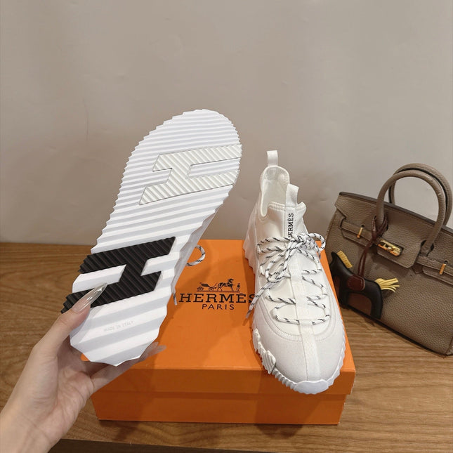 HM 26S BICOASTAL SNEAKERS IN WHITE SUEDE AND FABRIC