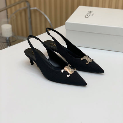 ALMA TRIOMPHE SLINGBACK IN BLACK SUEDE