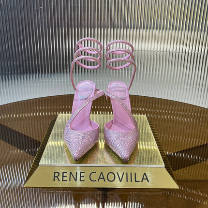 CLEO BABY PINK PUMP WITH CRYSTALS 10 CM