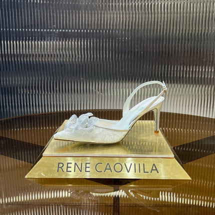 FLORIANE SLINGBACK 80 WHITE LAMBSKIN