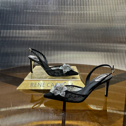 FLORIANE SLINGBACK 80 BLACK LAMBSKIN