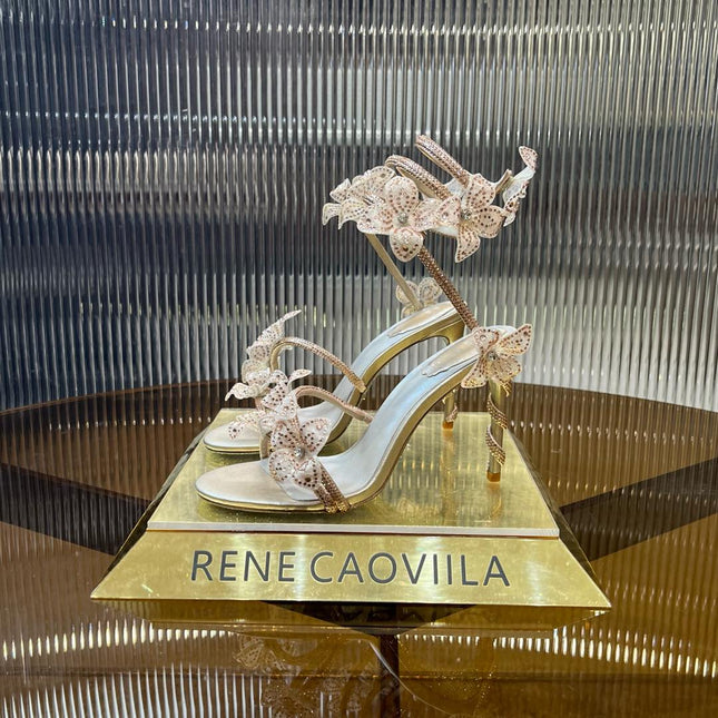 MARGOT WHITE SANDAL WITH FLOWERS 95 MM LIGHT PINK