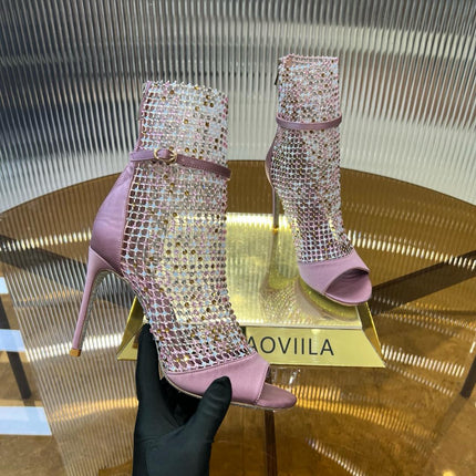 GALAXIA METALLIC ANTHRACITE SANDAL 95 MM TAFFY PINK