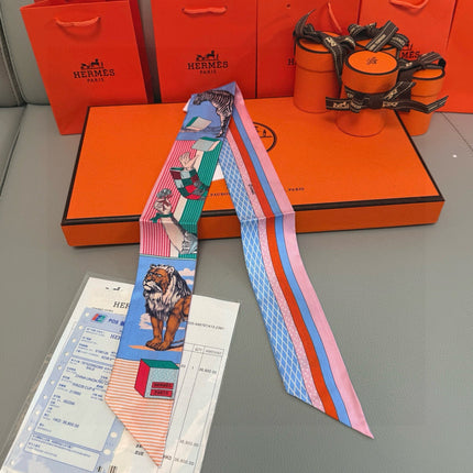 HERMES 25S SILK NECKERCHIEF 86 IN SILK 714362