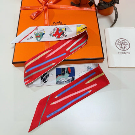 HERMES 26S TWILLY SCARF 86 IN SILK 500137