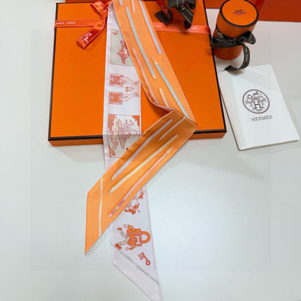 HERMES 26S TWILLY SCARF 86 IN SILK 500139