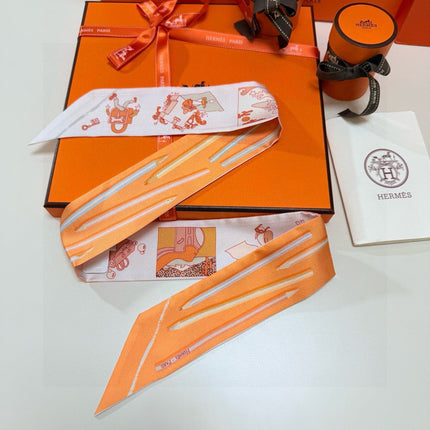 HERMES 26S TWILLY SCARF 86 IN SILK 500139