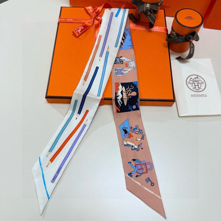 HERMES 26S TWILLY SCARF 86 IN SILK 500086