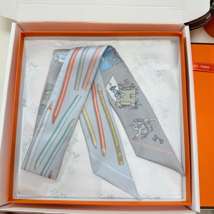 HERMES 26S TWILLY SCARF 86 IN SILK 500089