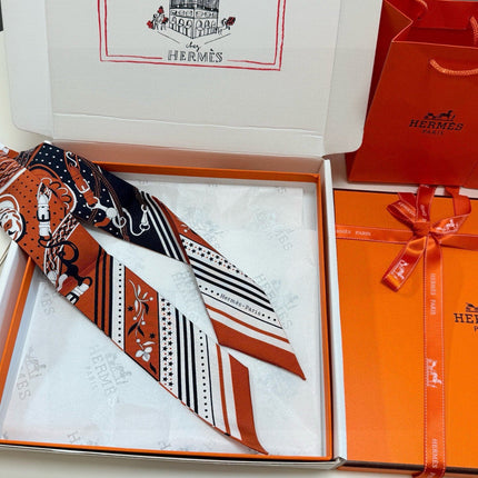 HERMES 26S TWILLY SCARF 86 IN SILK 500093