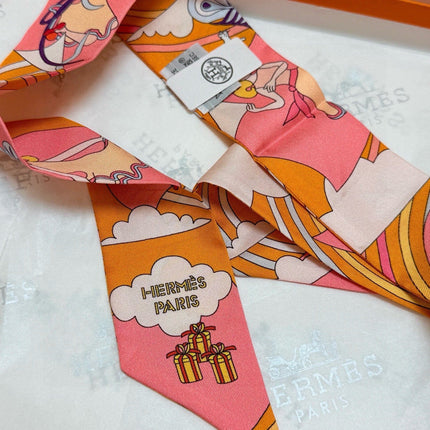 HERMES 26S TWILLY SCARF 86 IN SILK 496169