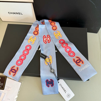 CHANEL 26S TWILLY SCARF 120 IN SILK 374468