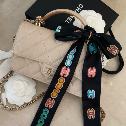 CHANEL 26S TWILLY SCARF 120 IN SILK 407661