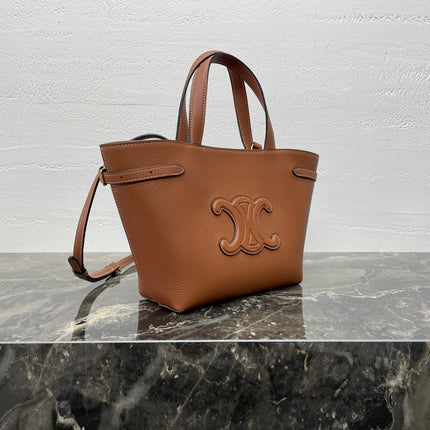 MINI CABAS ANAÏS CUIR TRIOMPHE 21 IN BRONZE ORANGE GRAINED CALFSKIN