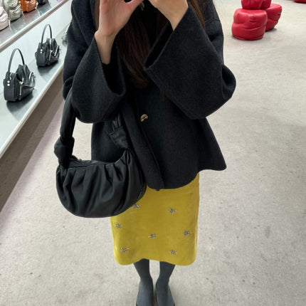 PRADA 25S SUEDE MIDI SKIRT 561