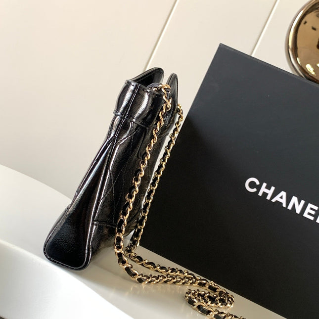 CHANEL 26S MINI NANO BAG 20 IN BLACK CALFSKIN GOLD HARDWARE