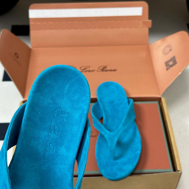 LP 26S THONG SANDALS IN BLUE SUEDE