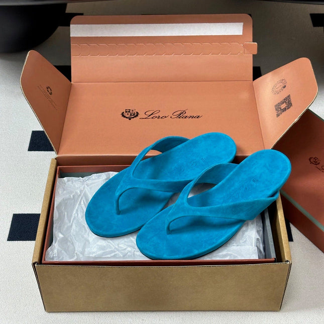 LP 26S THONG SANDALS IN BLUE SUEDE