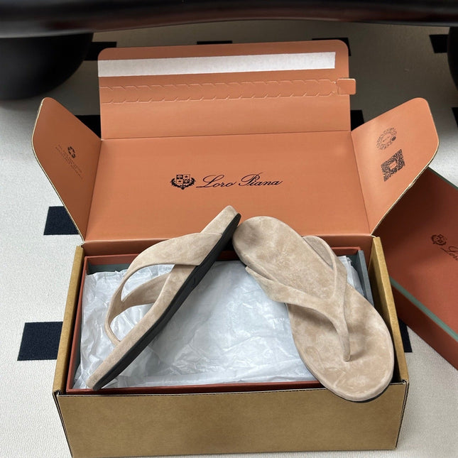 LP 26S THONG SANDALS IN BEIGE SUEDE
