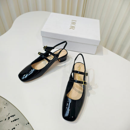 DIOR 26S SLINGBACK PUMP 40 MM IN BLACK PATENT CALFSKIN