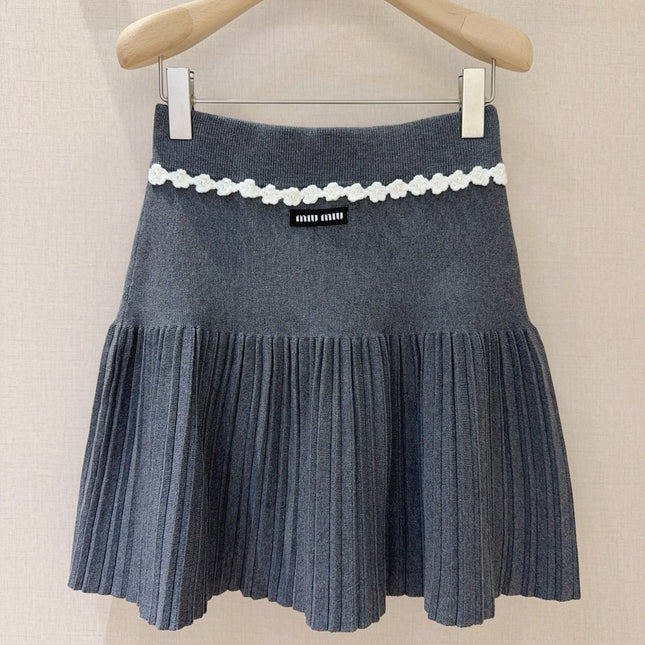 MIUMIU KNIT PLEATED SKIRT STYLE 803
