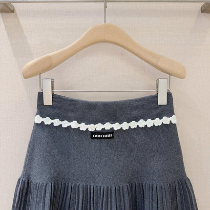 MIUMIU KNIT PLEATED SKIRT STYLE 803