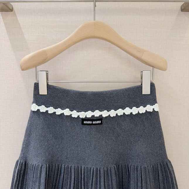 MIUMIU 26S PLEATED KNIT SKIRT 950