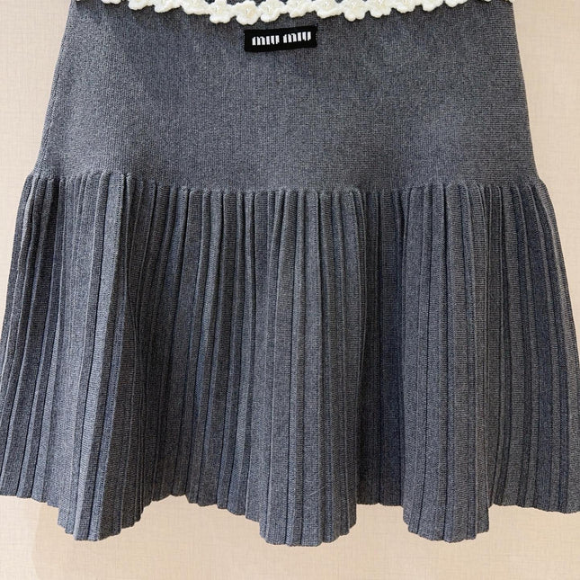 MIUMIU KNIT PLEATED SKIRT STYLE 803