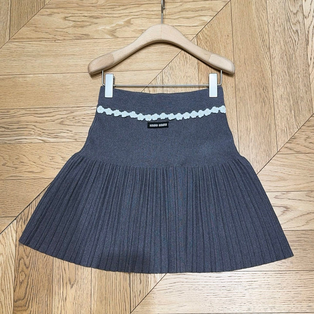 MIUMIU KNIT PLEATED SKIRT STYLE 803