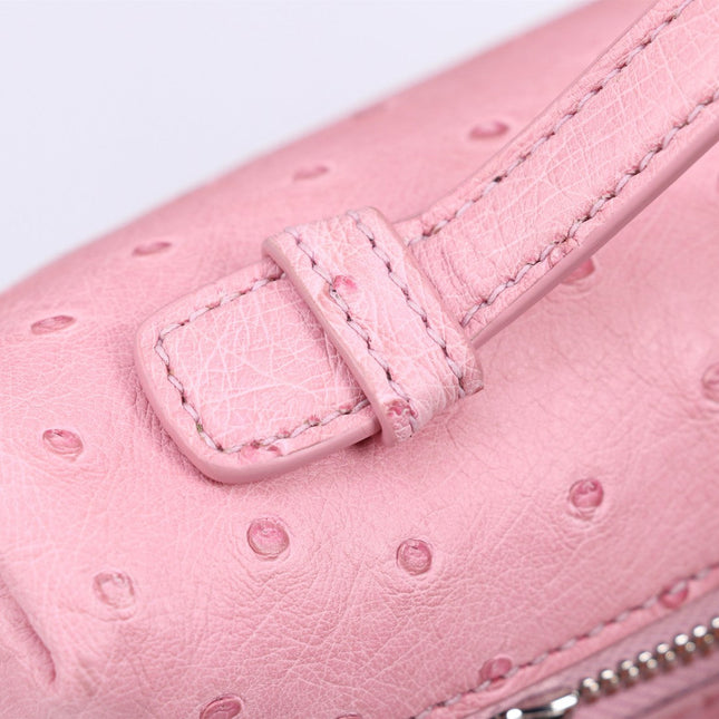 EXTRA POCKET L19 IN BABY PINK OSTRICH LEATHER
