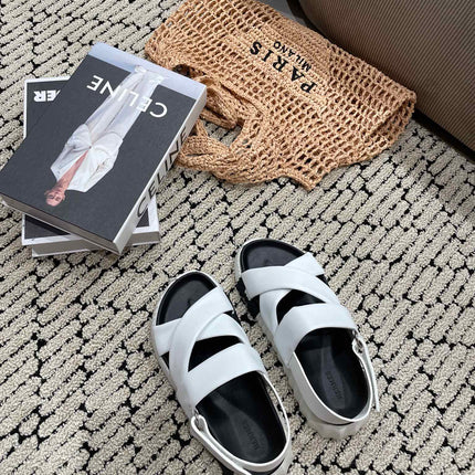 ELECTRIC SANDAL BLACK MIX WHITE CALFSKIN