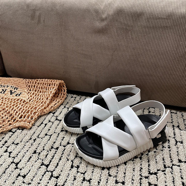 ELECTRIC SANDAL BLACK MIX WHITE CALFSKIN