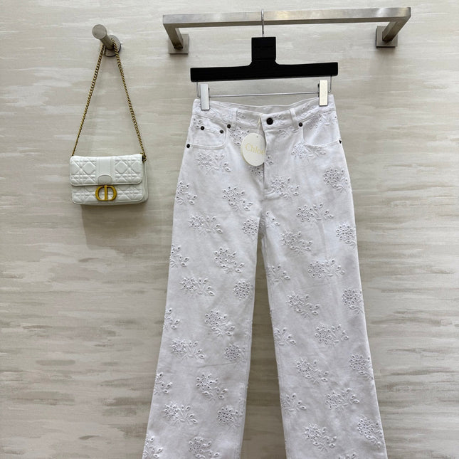 CHLOE 25S WHITE PANTS STYLE 002