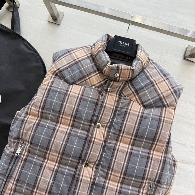 PRADA 25S PLAID DOWN VEST 512
