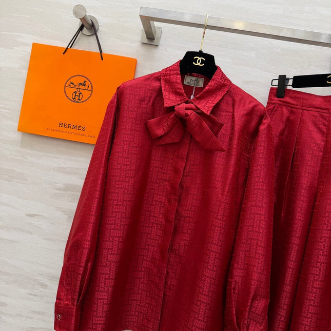 HERMES 26S SHIRT AND WIDE LEG PANTS SET 591