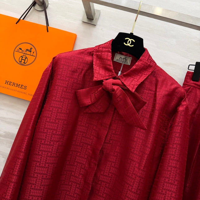 HERMES 26S SHIRT AND WIDE LEG PANTS SET 591
