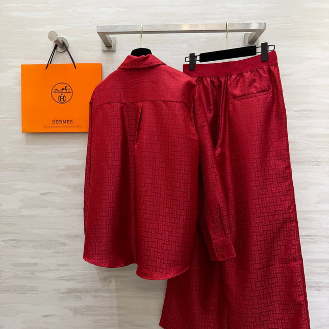 HERMES 26S SHIRT AND WIDE LEG PANTS SET 591