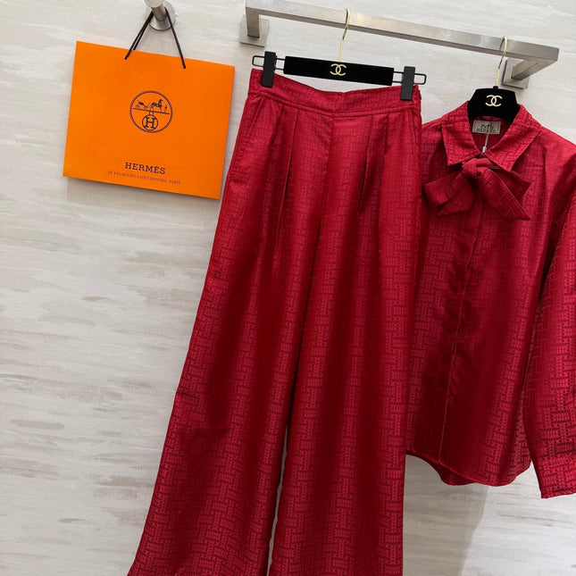 HERMES 26S SHIRT AND WIDE LEG PANTS SET 591