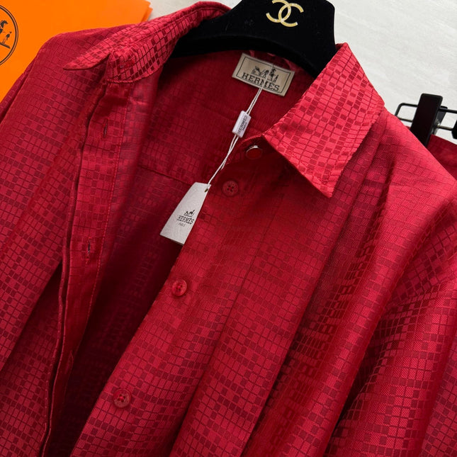 HERMES 26S SHIRT AND WIDE LEG PANTS SET 591