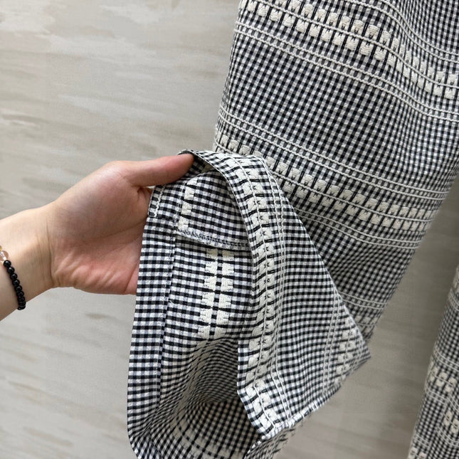CHANEL 26S WIDE-LEG PLAID PANTS 971